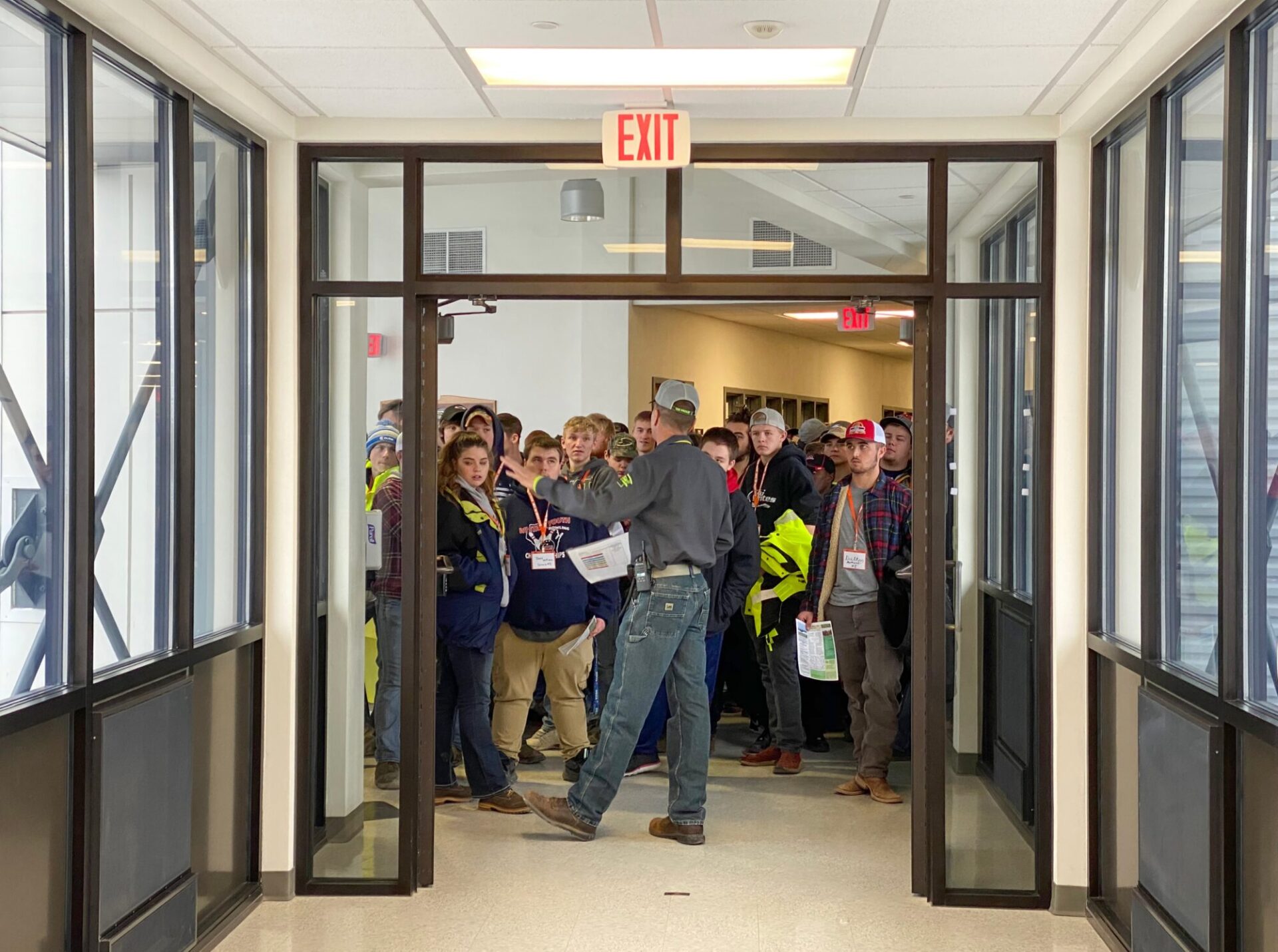 students entering to the event