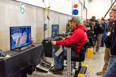 student in excavator simulator